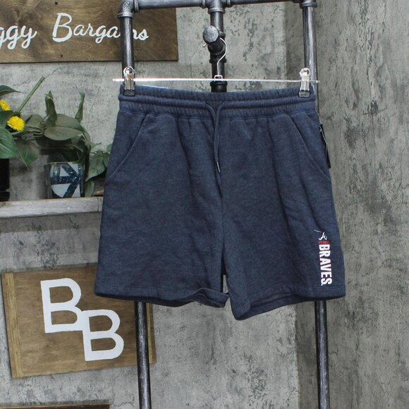 NWT Campus Lifestyle Atlanta Braves Fleece Shorts CL-MLB-SHORTS XL Navy Blue - Picture 1 of 4